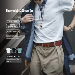 2023 Maden Summer Solid 300g Cotton T-shirts Men Unisex Oversized T Shirts Short Sleeve Heavyweight Harajuku Plain White Tees