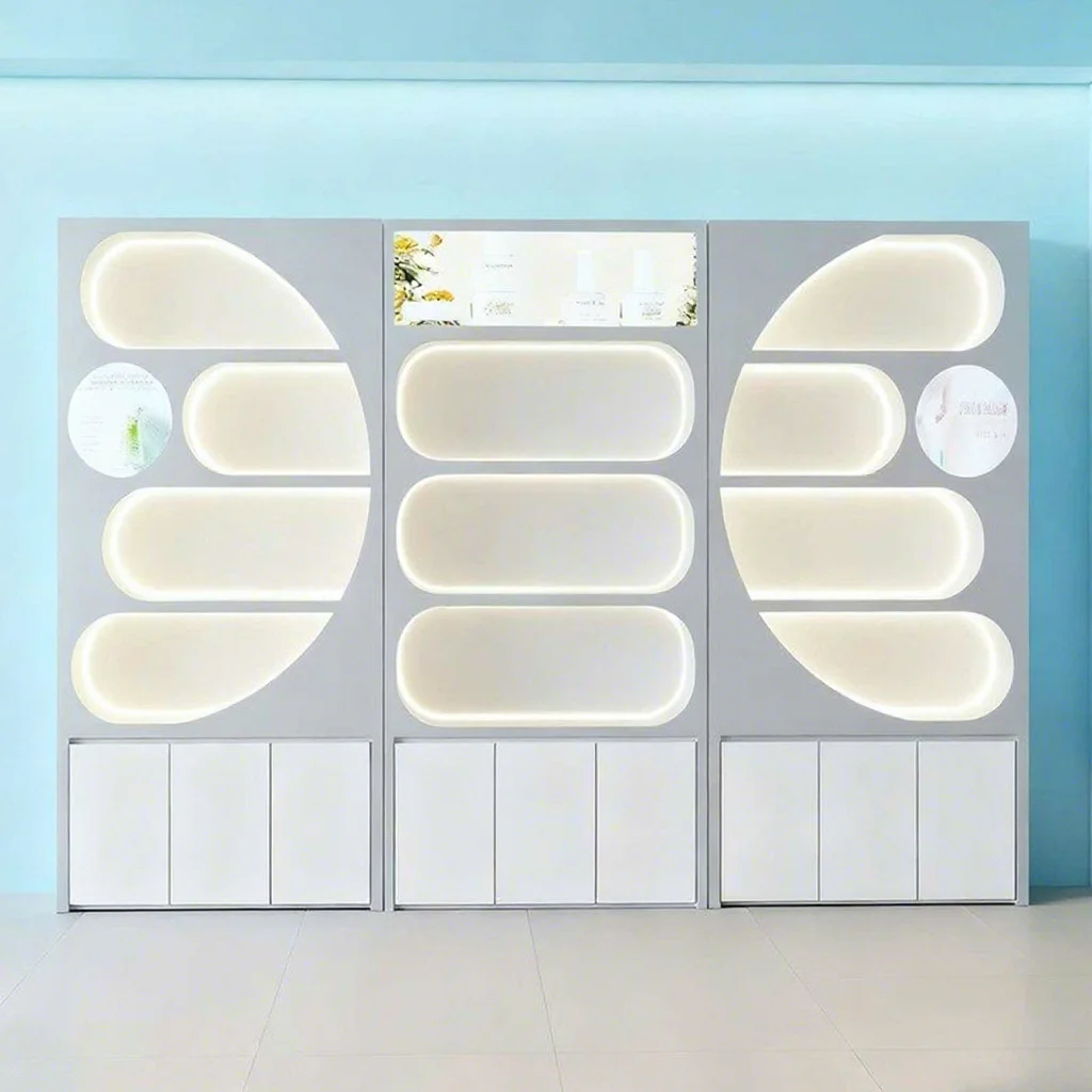 *Y Cosmetic Shop Shelf Container for Beauty Products and Makeup Tools for Women Showcase Display