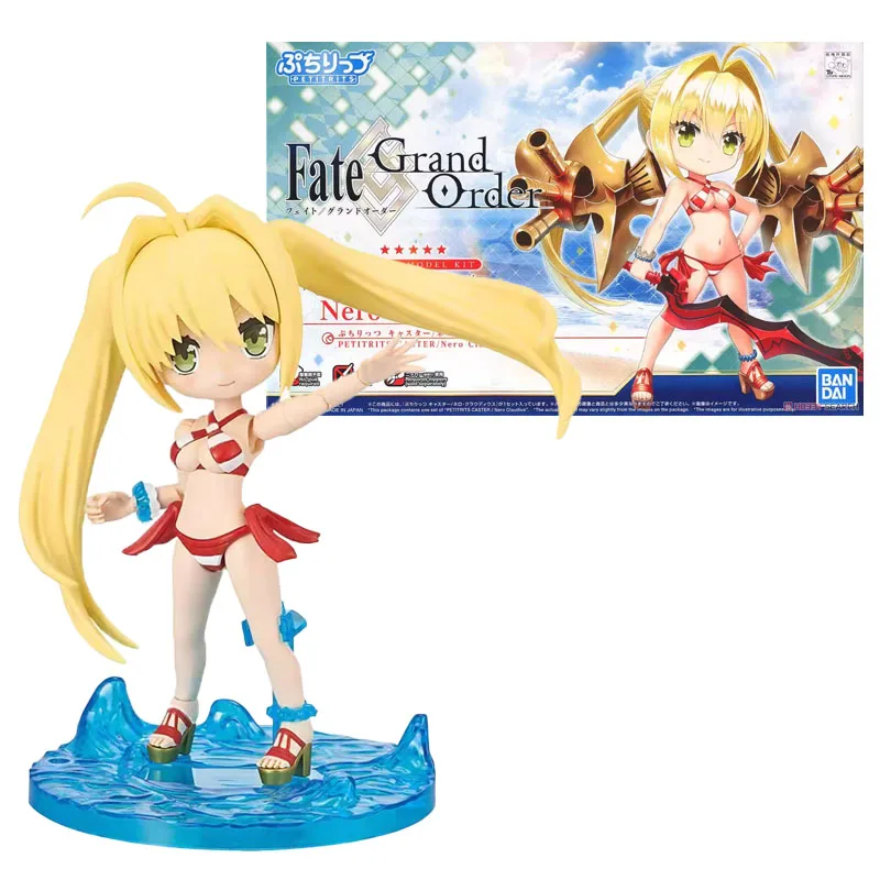 Bandai Original Anime Action Figure Fate/Grand Order Petitrits fgo Caster Nero Claudius Collection Plastic Model Kit Assembly