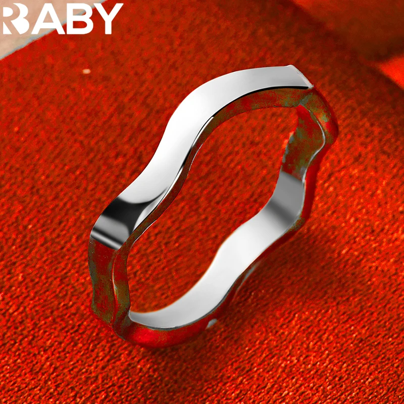 925 Sterling Silver Wave Curve Ring For Women Man Popular Jewelry Wedding Party Individuality Leisure Fashion Simple Accessories