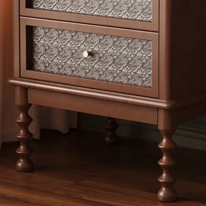 Nordic Rattan Nightstands Modern Mini Round Side Drawers Luxury Nightstand Irregular Meuble De Rangement Library Furniture