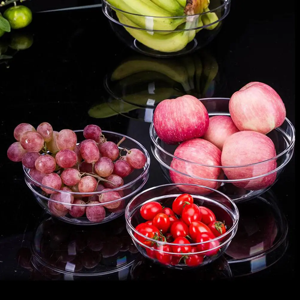 

1Pcs Elegant Thick Acrylic Salad Bowl Round Clear Serving Bowl for Everyday Casual Formal Use Wedding Reception Patio Poolside
