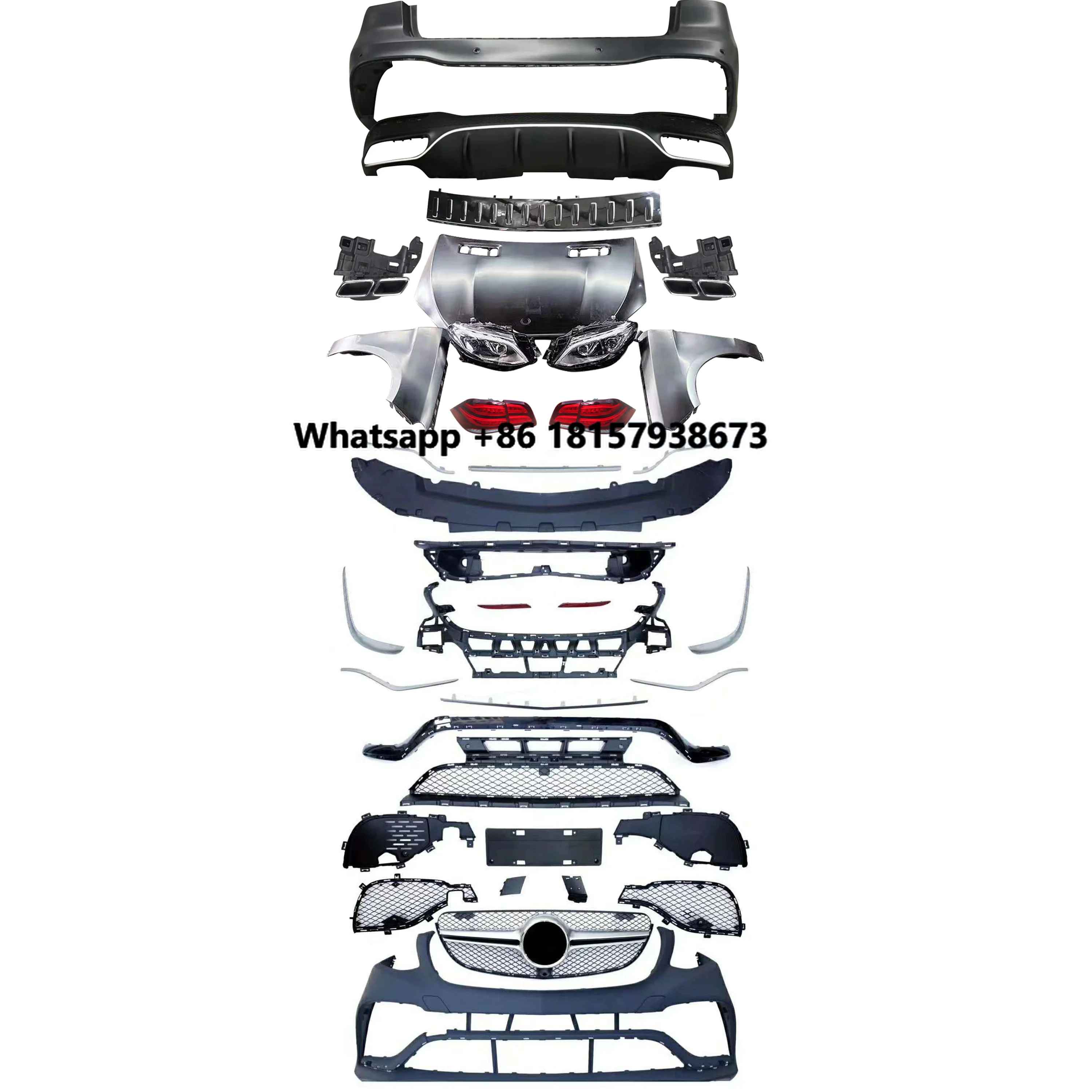 

High Quality PP Material Body Kit for Mercedes BENZ ML-class W166 2010-2015 Change to GLE63 AMG Include Headlight Hood Fender