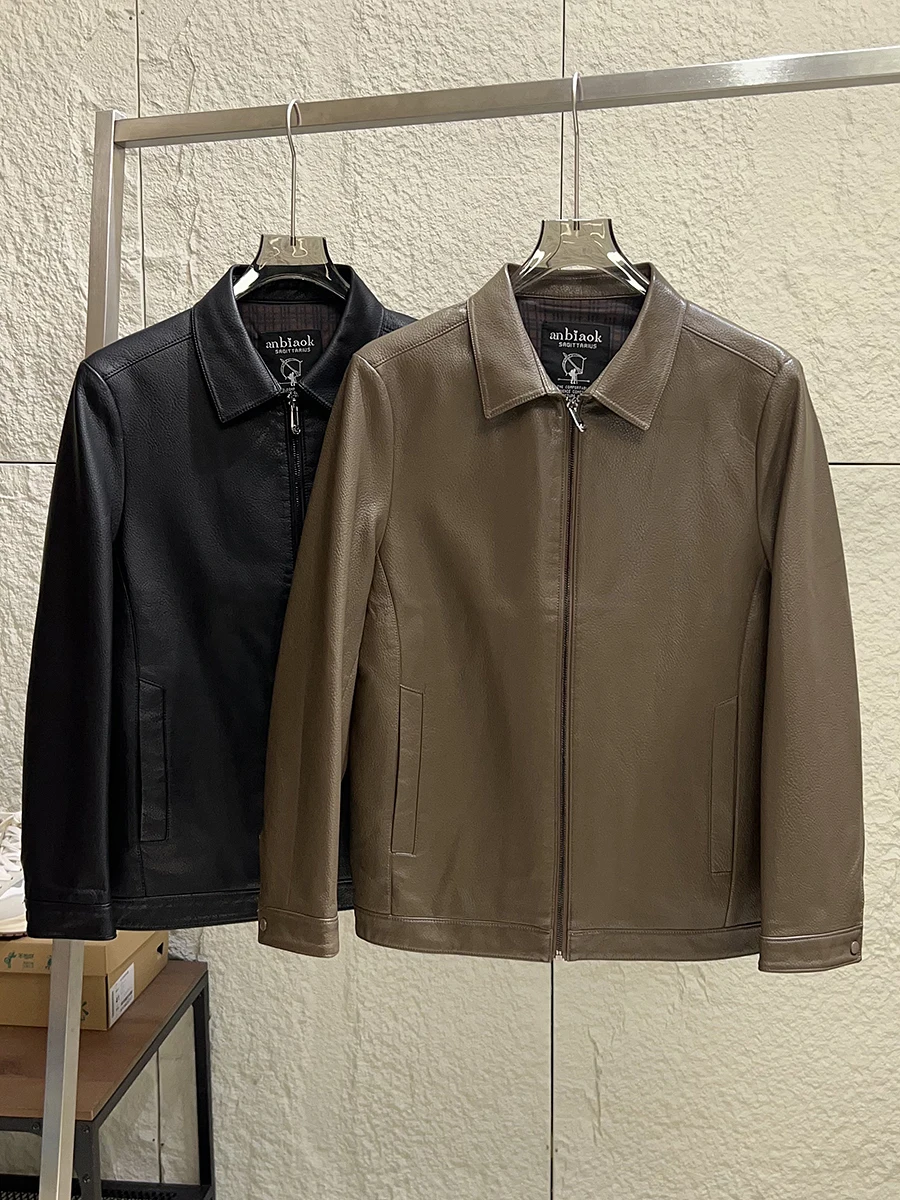 

Eco-Friendly Pu Leather Jacket Men's Casual Commute Business Style Long Sleeve Zipper Closure Color Fashion Urban