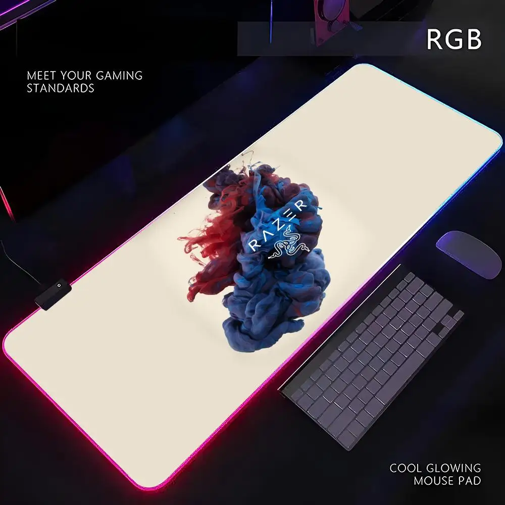 

Luxury Fashion Razer Mouse Pad RGB Gamer LED Light Mouse Mat Peripherals Mousepad Computer Desk Mat XL Mice Keyboard Carpet