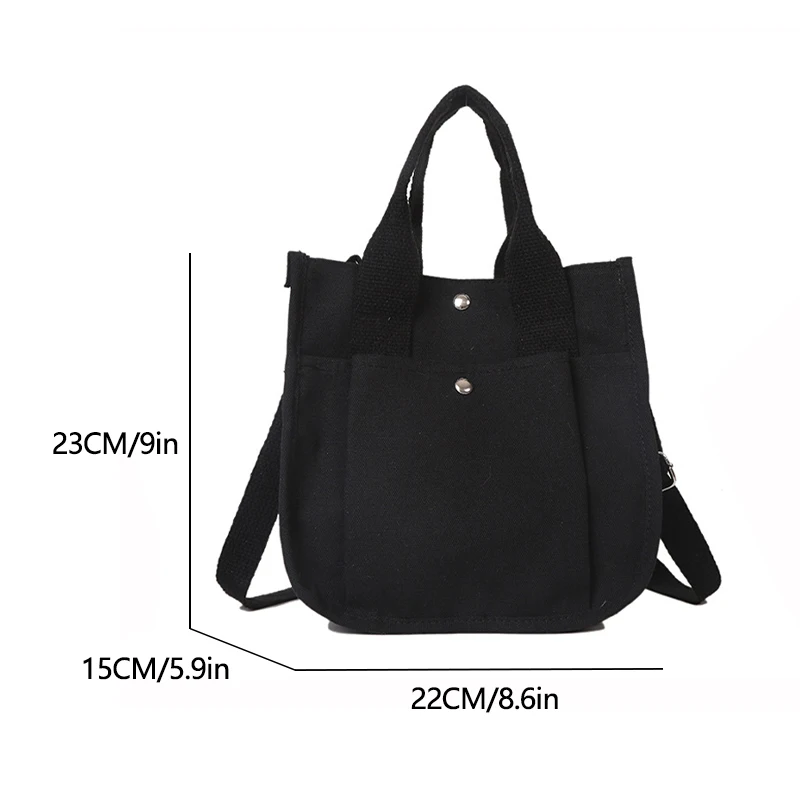 Bolsa de lona quadrada pequena para meninas, um ombro, monocromática, casual, japonesa, crossbody, verão, estudantes