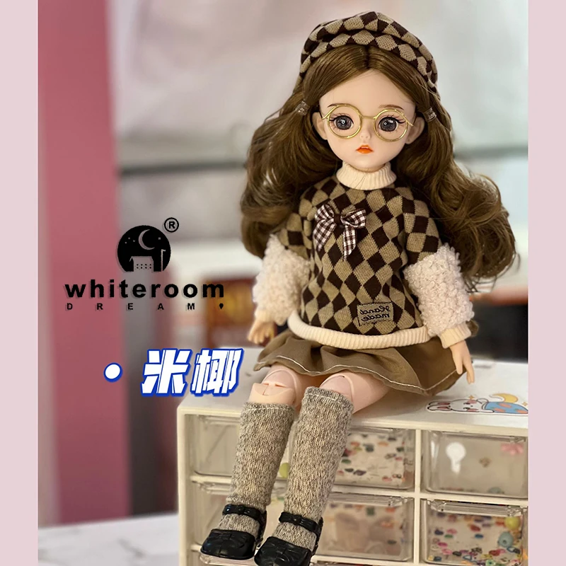 

30CM Bjd Doll Starry Blue Eyes 1/6 23 Movable Jointed Dolls Fashion Dress DIY Toy Dolls with Shoes for Children Birthday Gifts