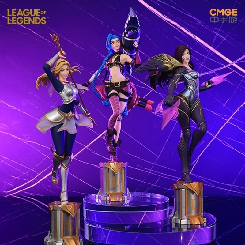 22cm League Of Legends Anime Figure Luxanna Crownguard Lux Kaisa Jinx Action Figures Children Toys Room Decoration Holiday Gifts