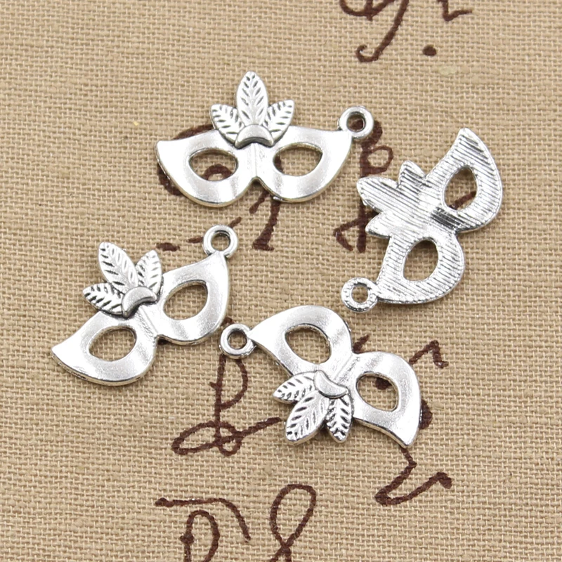 Charms Cry Laugh Mask PROM Mask Antique Silver Color Pendants DIY Crafts Making Findings Handmade Tibetan Jewelry view 4