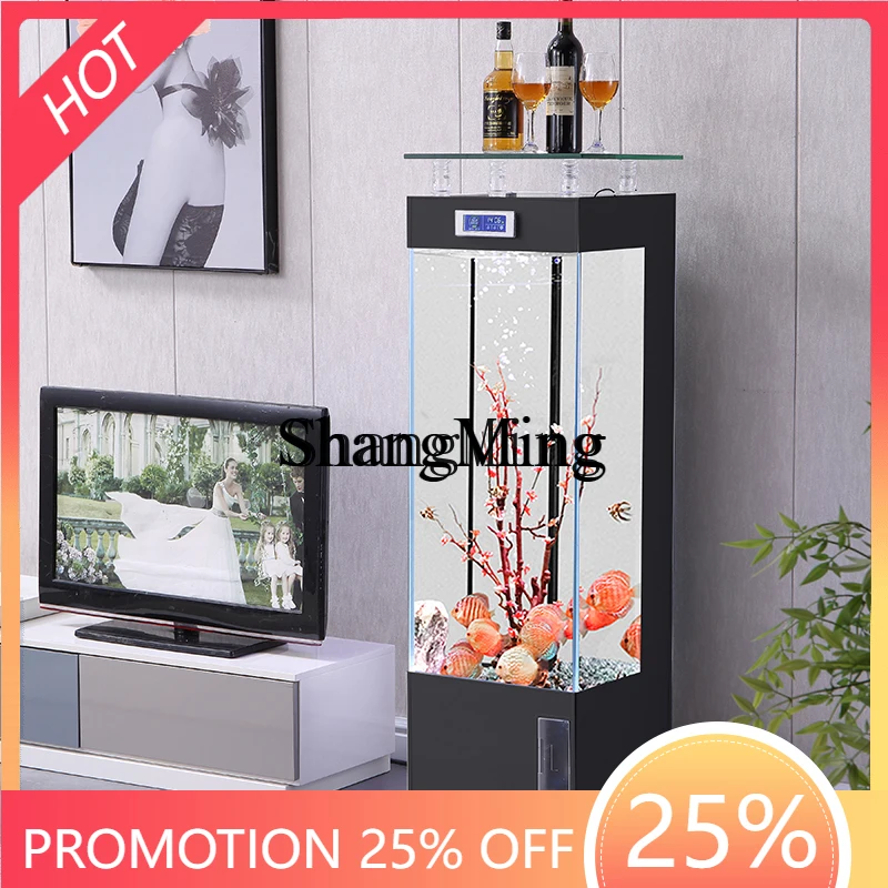 

ZYY ultra-white ecological fish tank aquarium glass household medium large square living room screen bottom filter