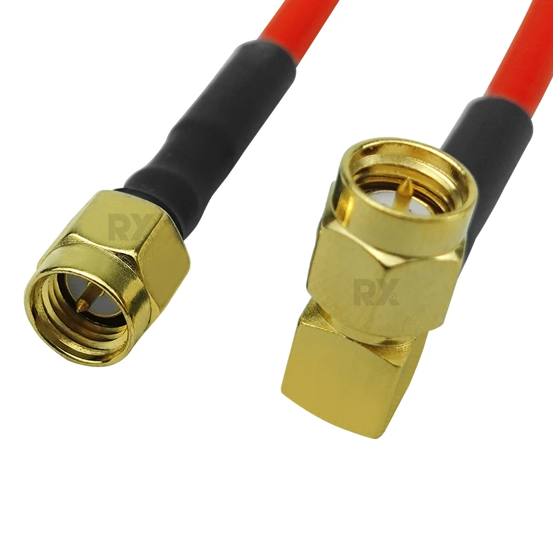 Pin macho SMA a macho doblado SMA, cable adaptador RG402 RF, impermeable, chapado en plata
