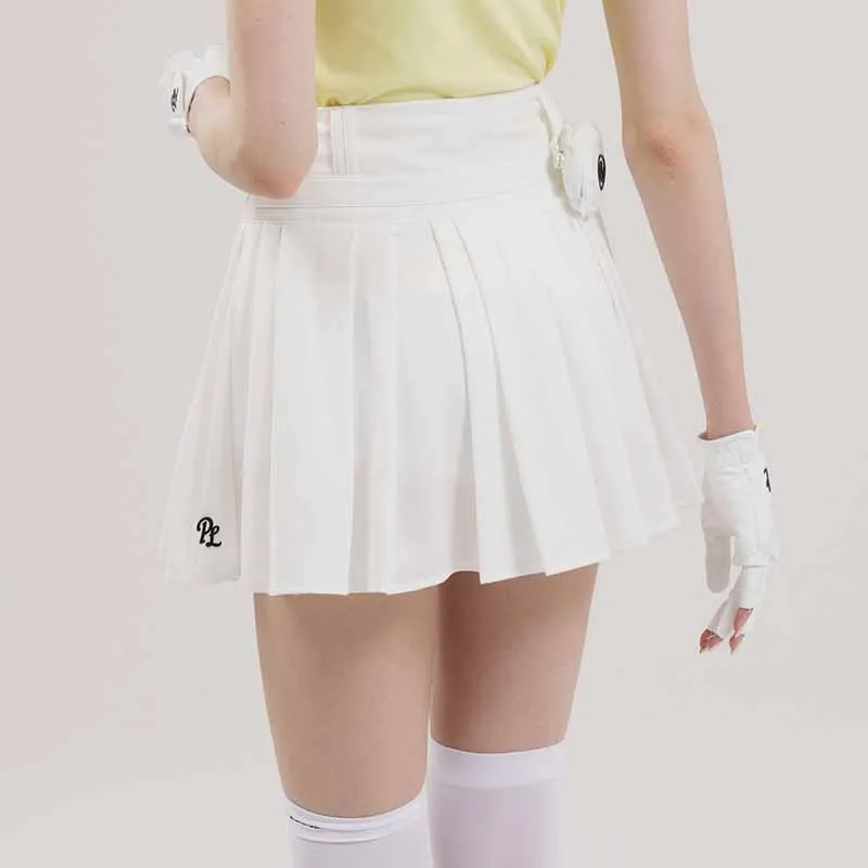 PL Sports Golf Pleated Skirt Women High-waisted Short Skort with Inner Short Ladies High-end Breathable Tennis Culottes with Bag