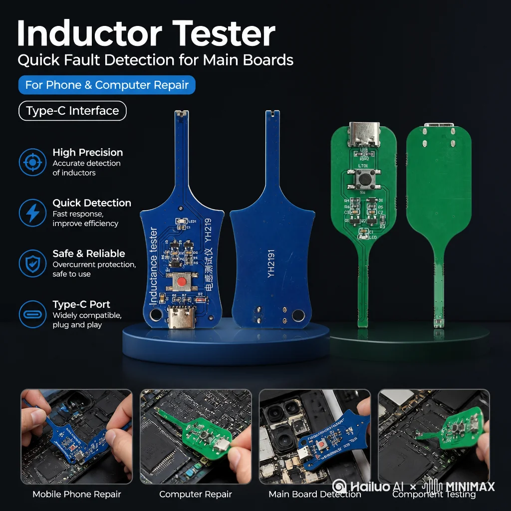 DC 5V Inductor Detector Tool Motherboard Coil Tester for phone motherboard Repair Induction Quick Check support USB charging