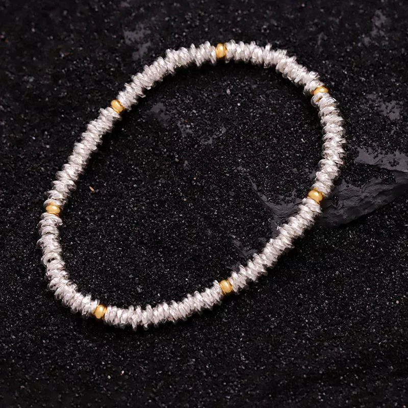 XIYANIKE فضي اللون خرز ذهبي سوار مرن للنساء فتاة موضة جديدة مجوهرات هدية حفلة أساور يومية mujer #5