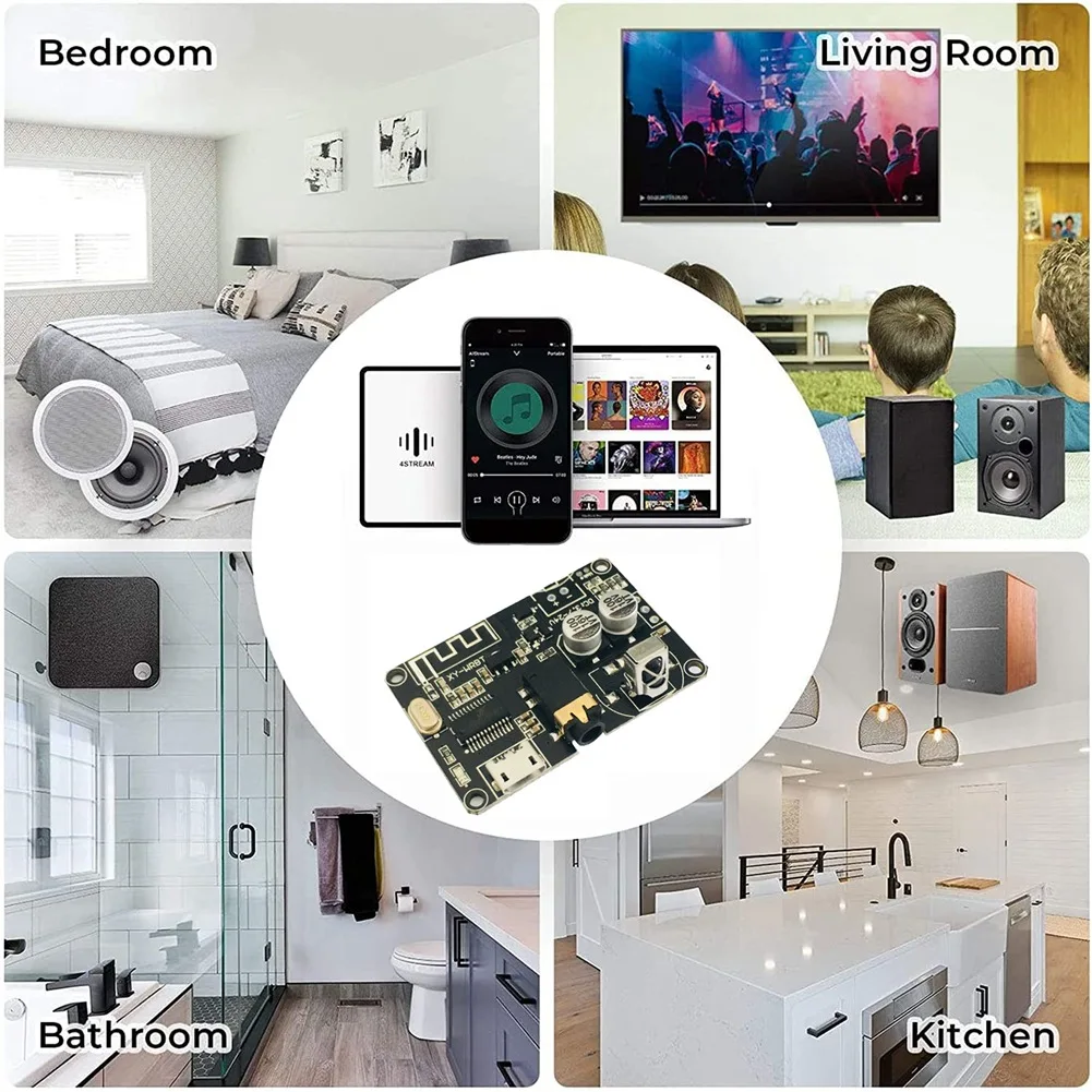 YSS-XY-WRBT BT5.0 Decoding Board Dual-Channel Stereo Audio Module Volume Adjustable Speaker Amplifier DC3.7-24V Wide Voltage