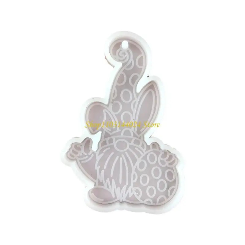 

N5KE DIY Crafts Easter Gnome Keychain Epoxy Resin Mold Keyring Pendant Silicone Mould