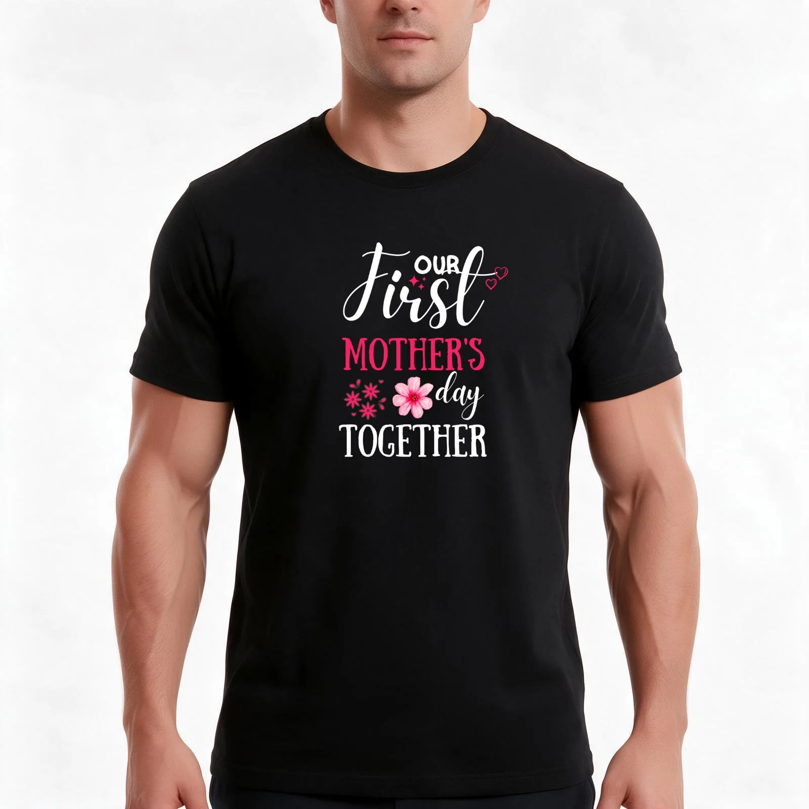 Happy First Mothers Day T-Shirt, Summer Casual Cotton Tee, Oversized Streetwear Tops, Vintage Graphic Print, Unisex Men Women