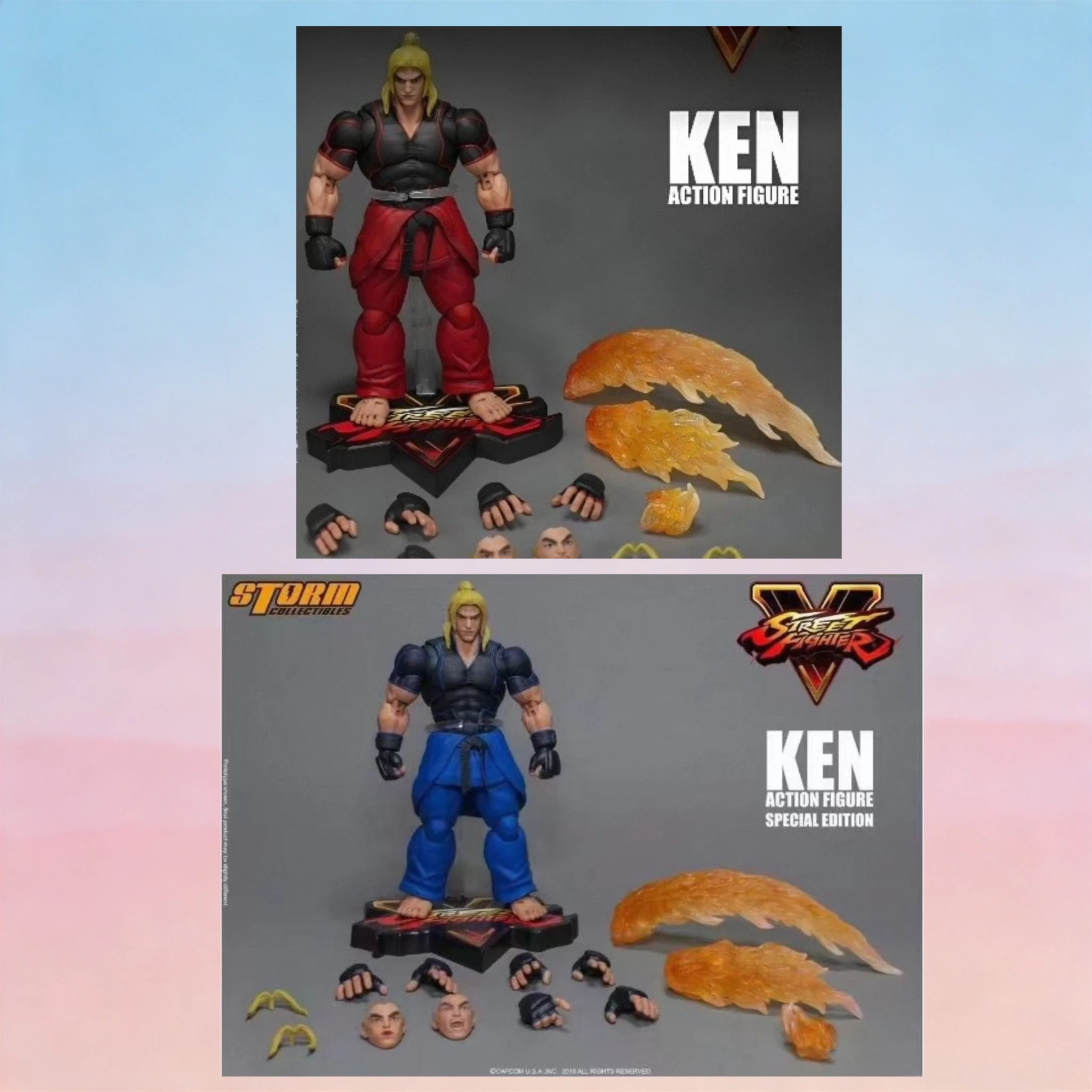 

In-stock Storm Toys Street Fighter 5 KEN Original Color Blue Version 1/12 Action Figure Model Collectible Gift