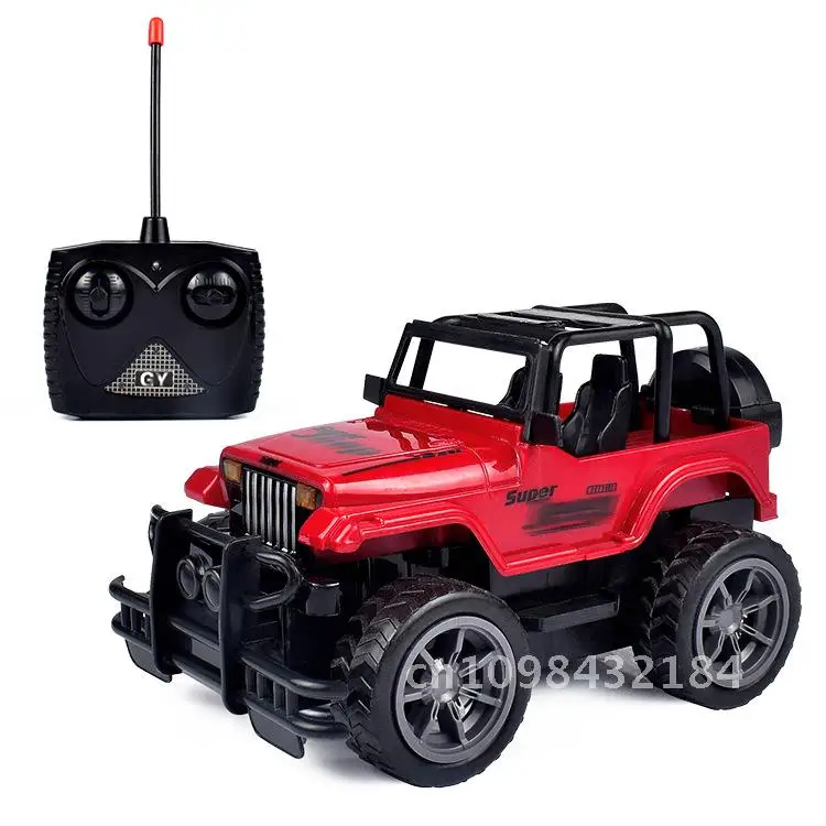 

1:24 Scale Remote Control Off-Road Jeep Model with Lighting Four-Way Remote Car Toy for Boys Red/Yellow Plastic with Own Battery