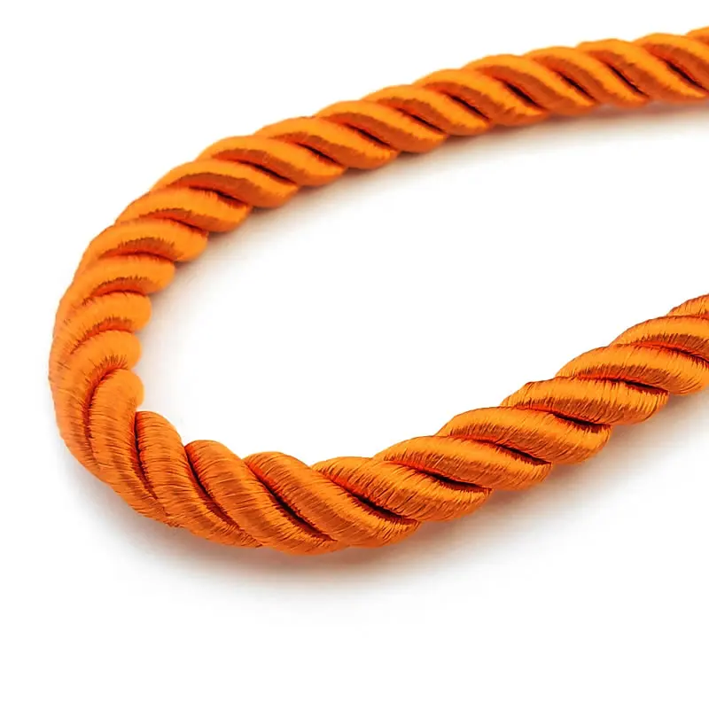 2 Meters 8MM Satin Polyester Cords Three strands of Rope Silk thread Rope Diy Jewelry Findings Accessories wholesale