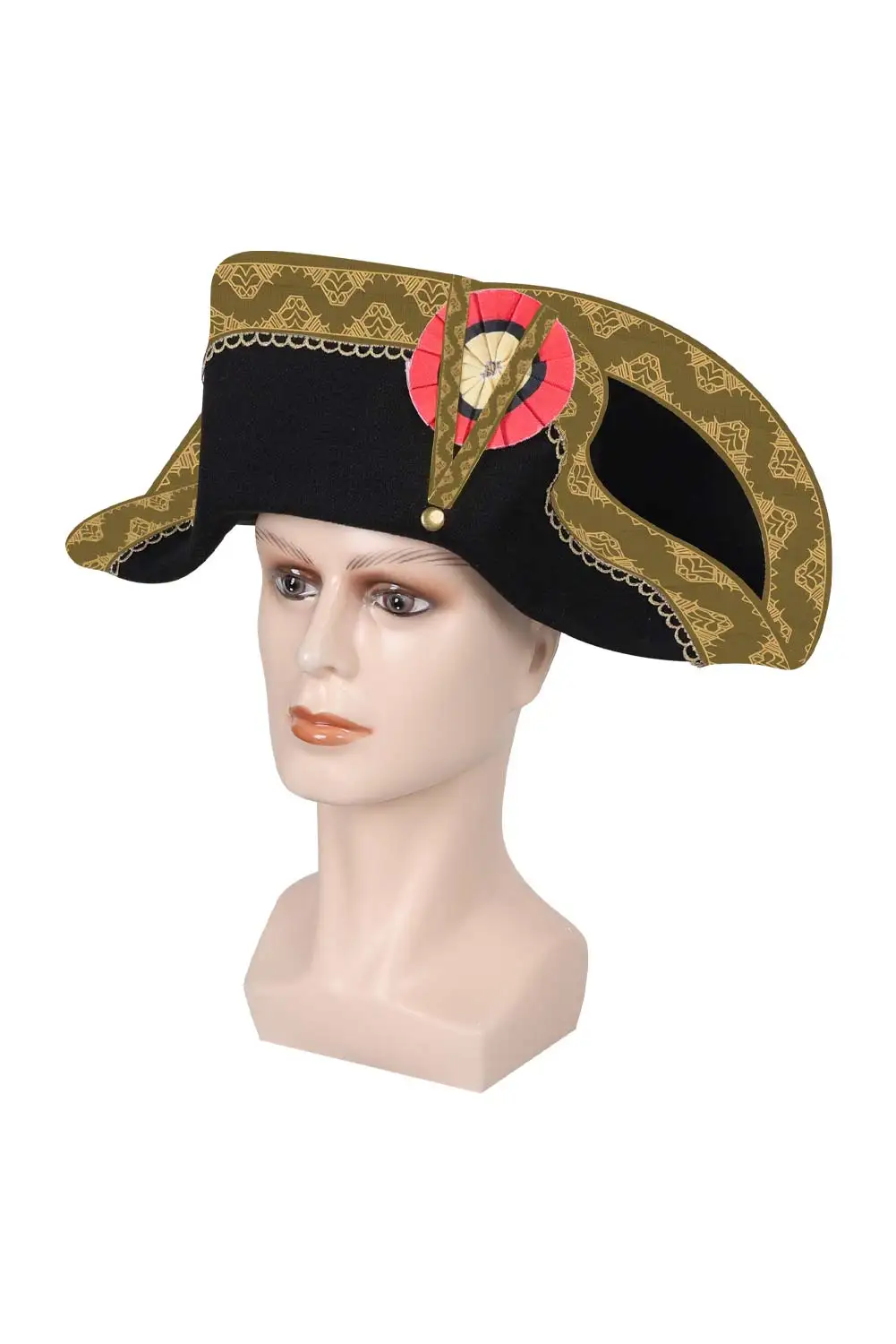 Boné francês Almirante Bicorn para adultos, Claude em Cosplay Hat, Halloween Fantasy Carnaval Party acessório acessório adereços para homens