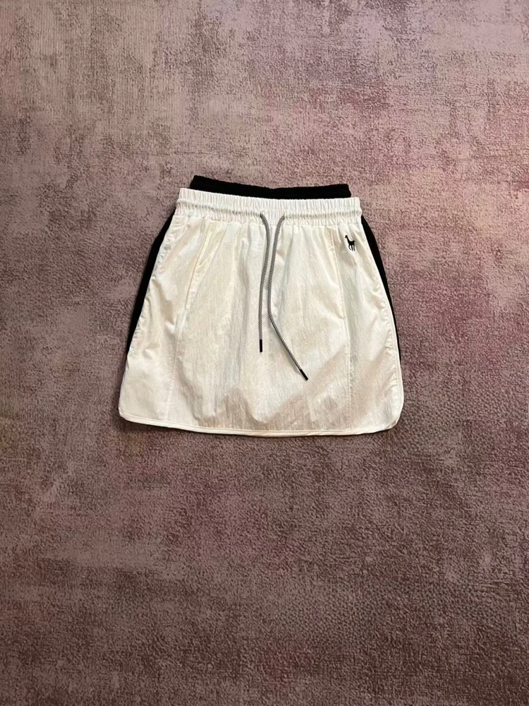 Korean Style High Waist A-Line  Skirt for Women Summer Workwear Anti-Light Short Skirt Slimming Effect Commute Friendly