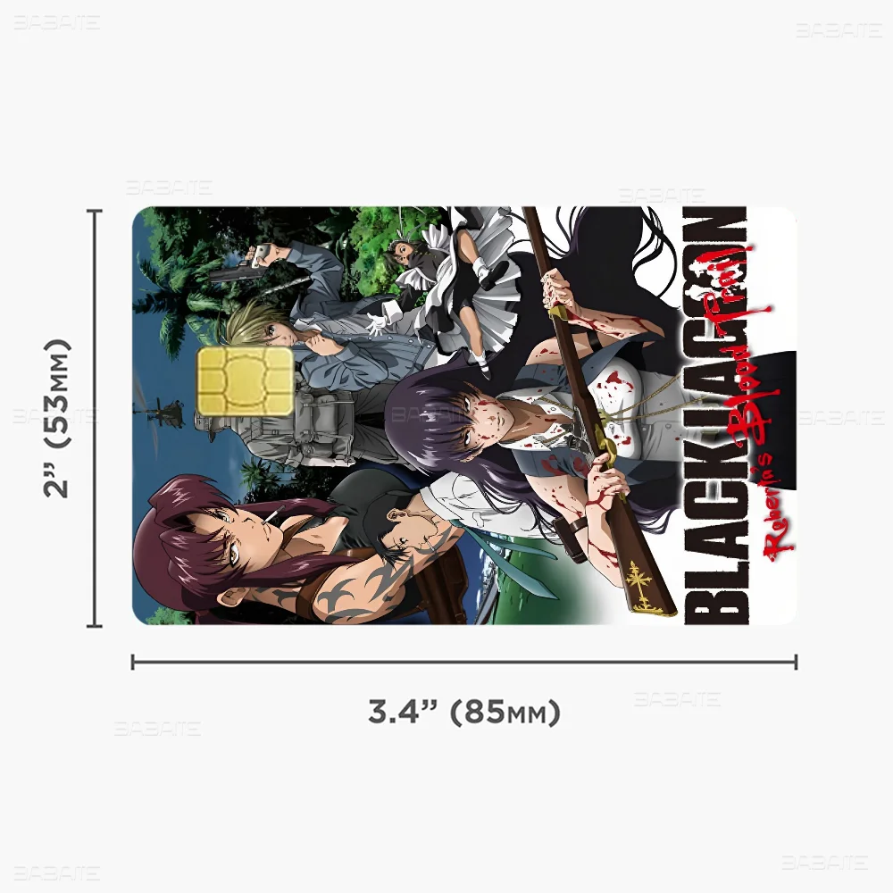 Japanese Anime Black Lagoon 100% Hot Sale Amine Credit Debit Bank Card Bus Card Film Skin Sticker