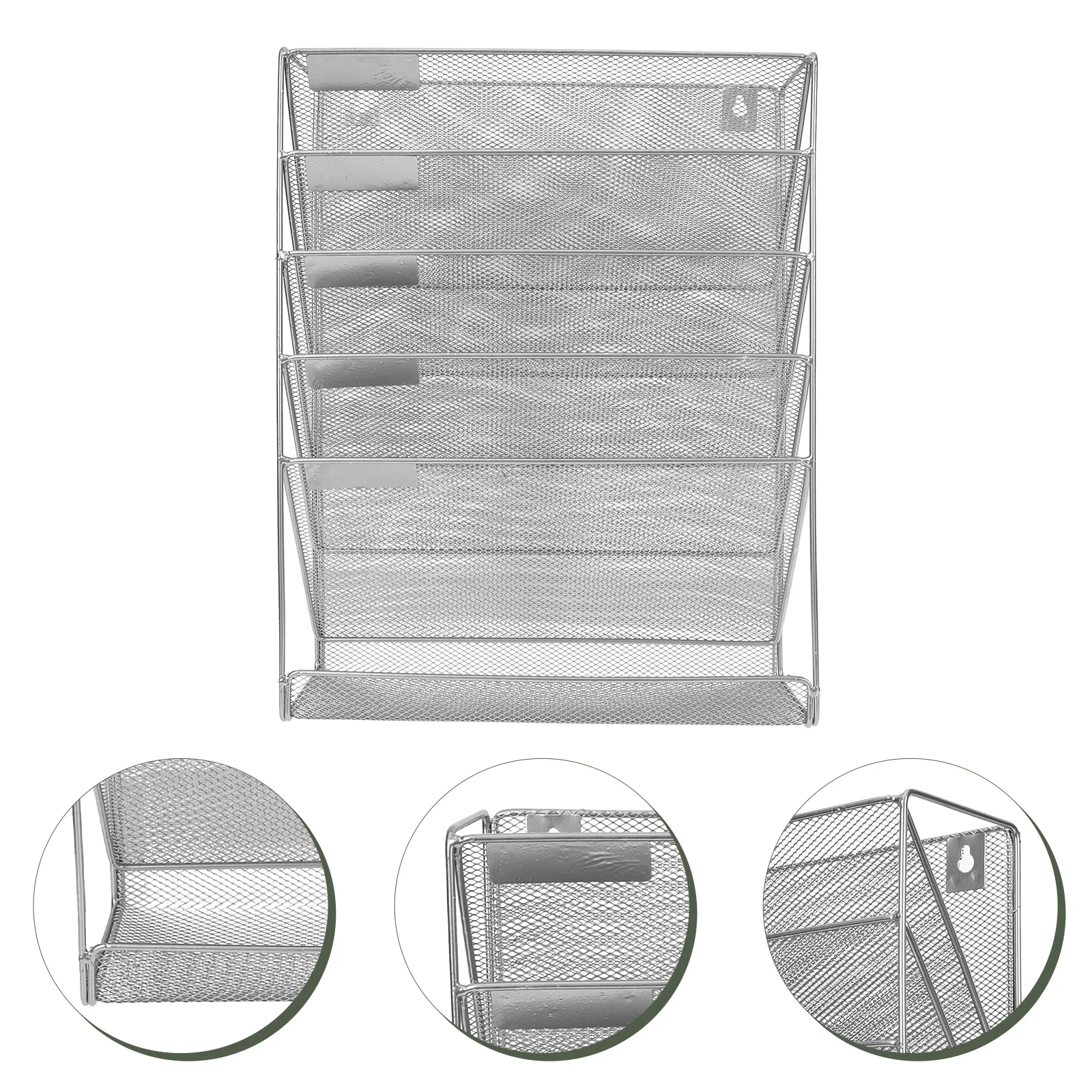 Organizzatore di documenti in metallo multistrato per rack di archiviazione a parete per file di design a rete per portadocumenti sospeso per ufficio domestico
