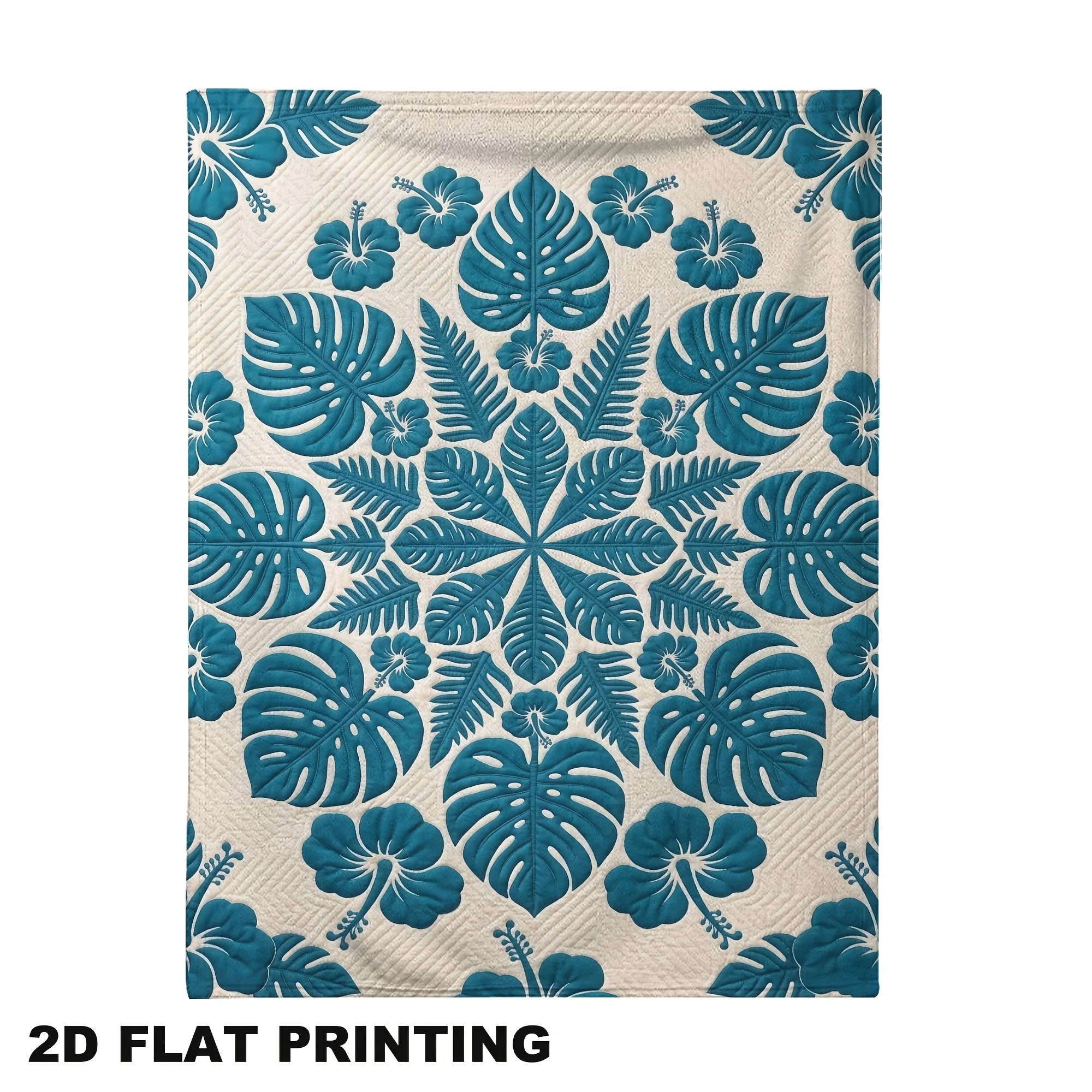 2D Flat Hawaiian Retro Quilt Vector Lightweight Soft Blanket, Suitable for Home And Dorm Use, Comfortable Gift for All Seasons,