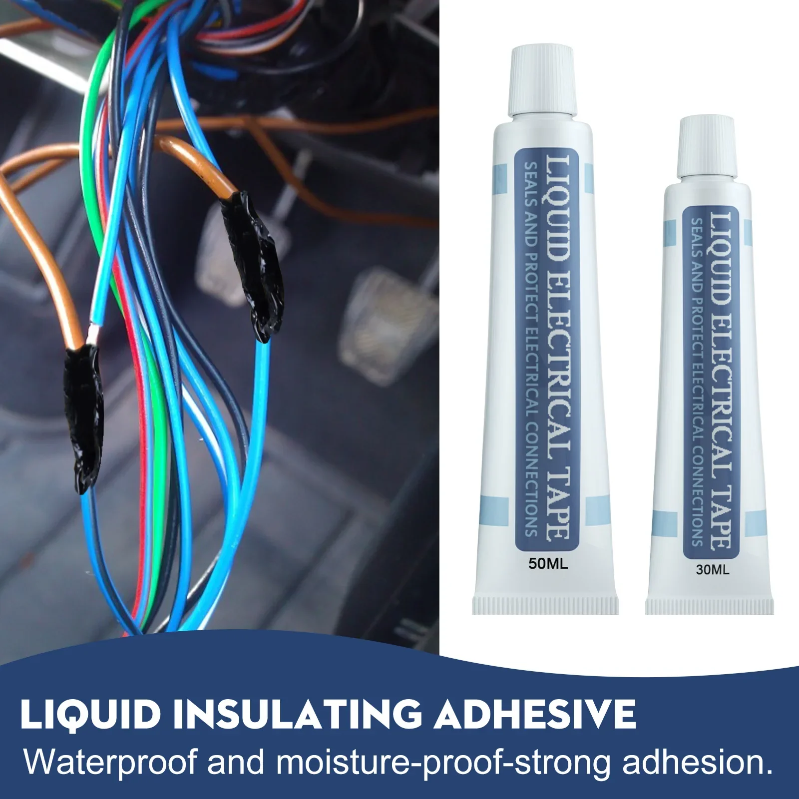 30ML/50ML Liquid Insulating Tape Repair Rubber Electrical Wire Cable Coat Fix Line Glue Wide Range Liquid Insulation Paste