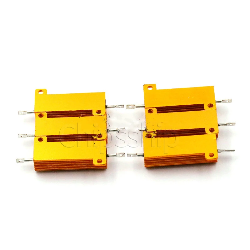 Gold Aluminum Case High Power Metal Resistor RX24-100W 25 50 200W 20 100R Euro 10K 1K