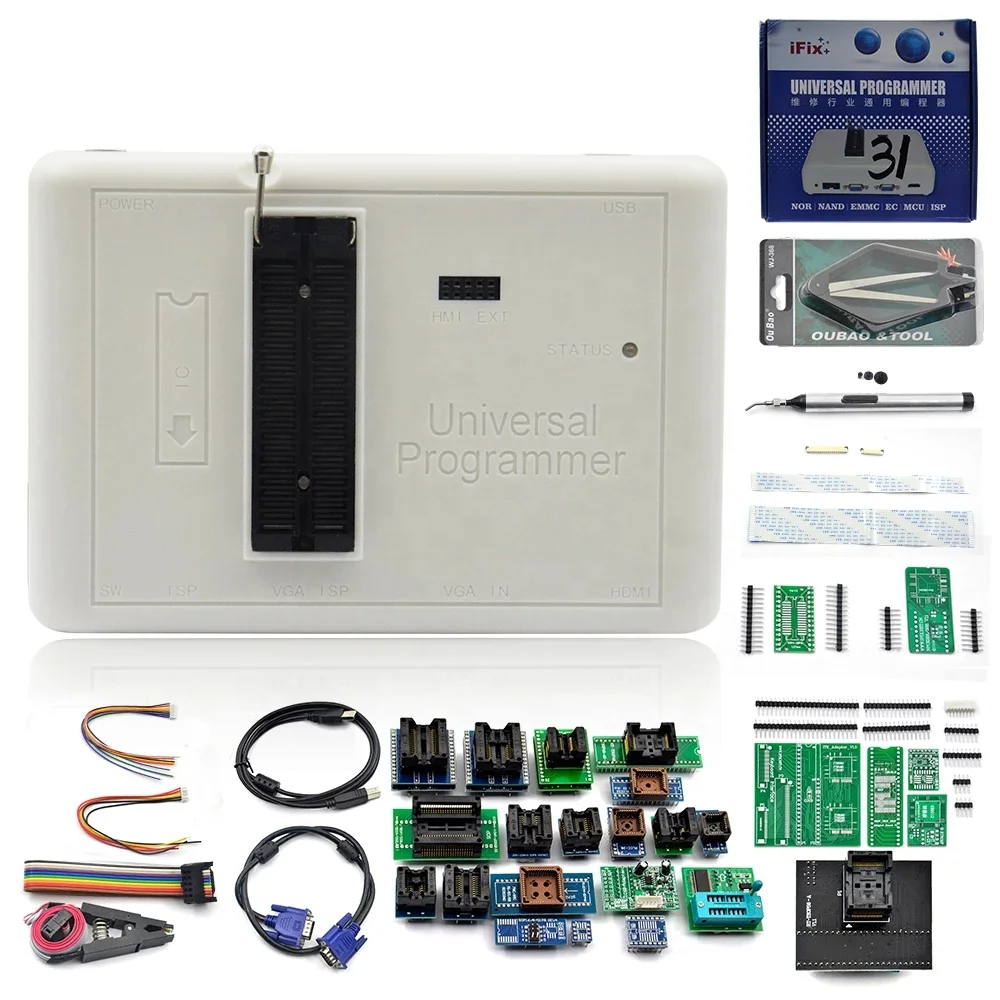 High Quality RT809H Universal Programmer with 38 Adapter Sockets + Suction Pen IC Programmer  Compiler