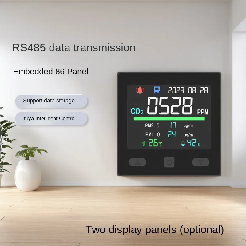 

New tuya intelligent APP control embedded 86 panel CO2/PM2.5/PM10 temperature and humidity air detector