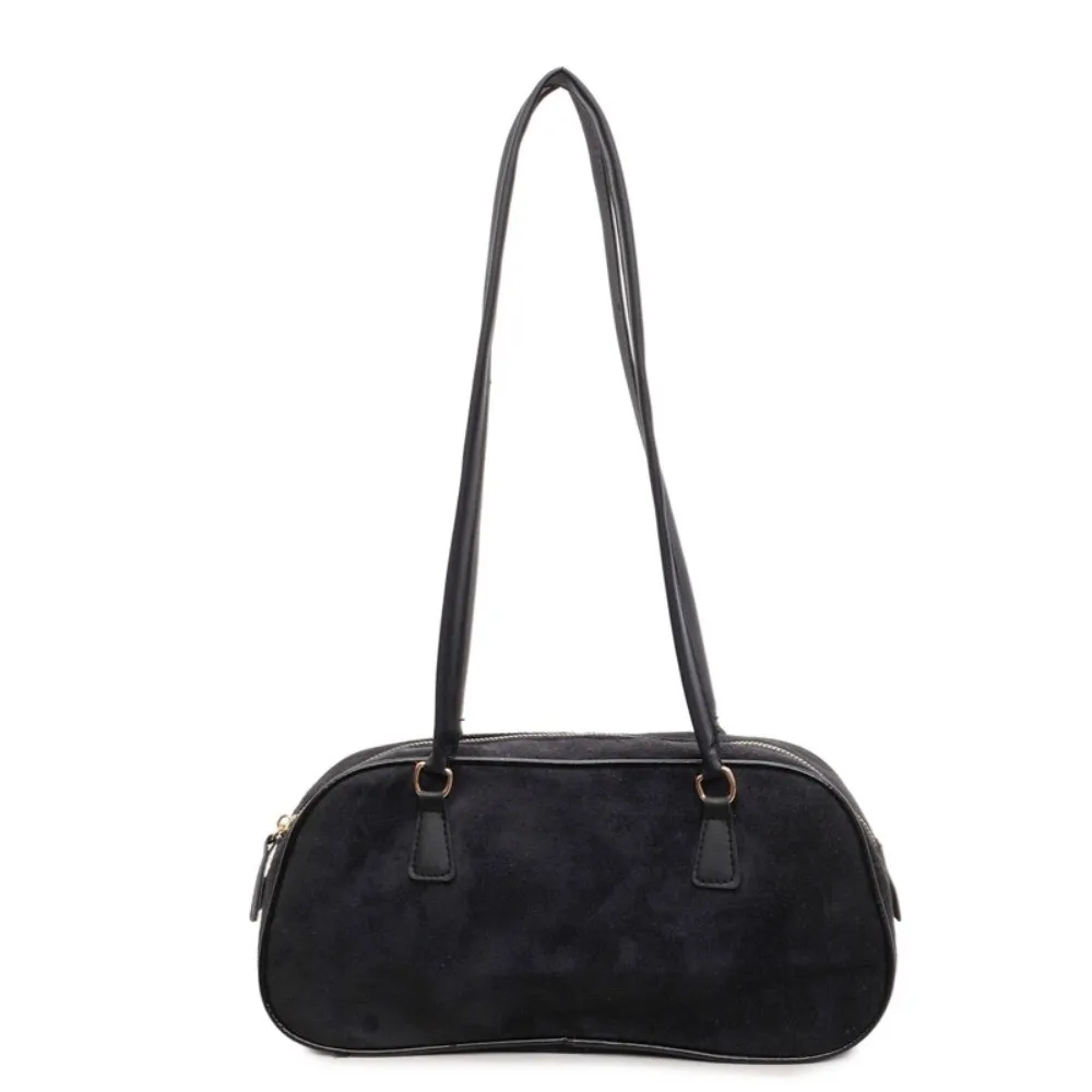 

Однотонная сумка-багет в корейском стиле, вместительная, из замши (искусственной замши), винтажная, водоотталкивающая