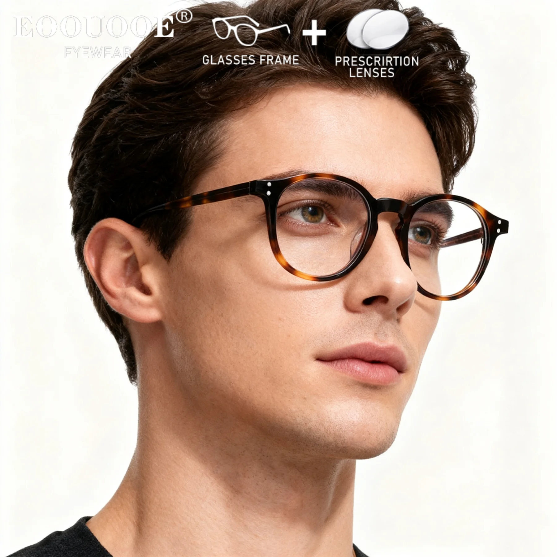

Tortoiseshell Women Men Myopia Hyperopia Prescription Glasses Progressive Recipe Lenses Eyeglasses Ocular Quick Customization