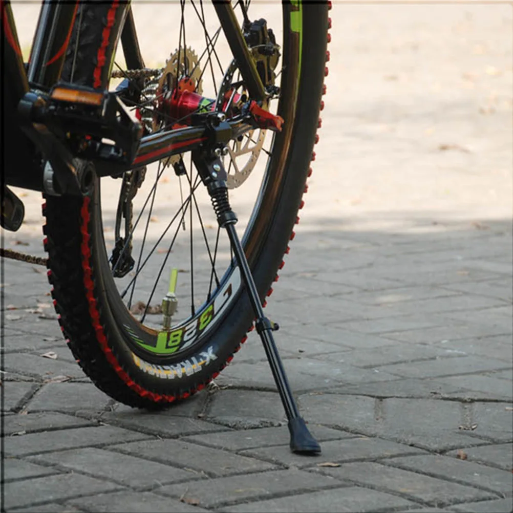

Bike Kickstand Aluminum Alloy Single Side Stand Black Folding Support Rear Mount Nonslip Foot Durable Waterproof for Mountain
