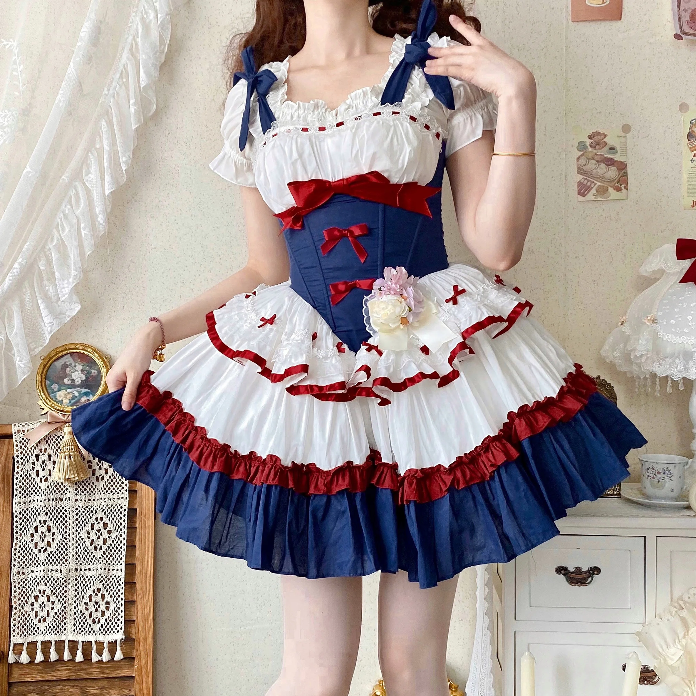 Coalfell Original Lolita Dress Jsk Suspender Ballet Herringbone Waist Cinching Dress