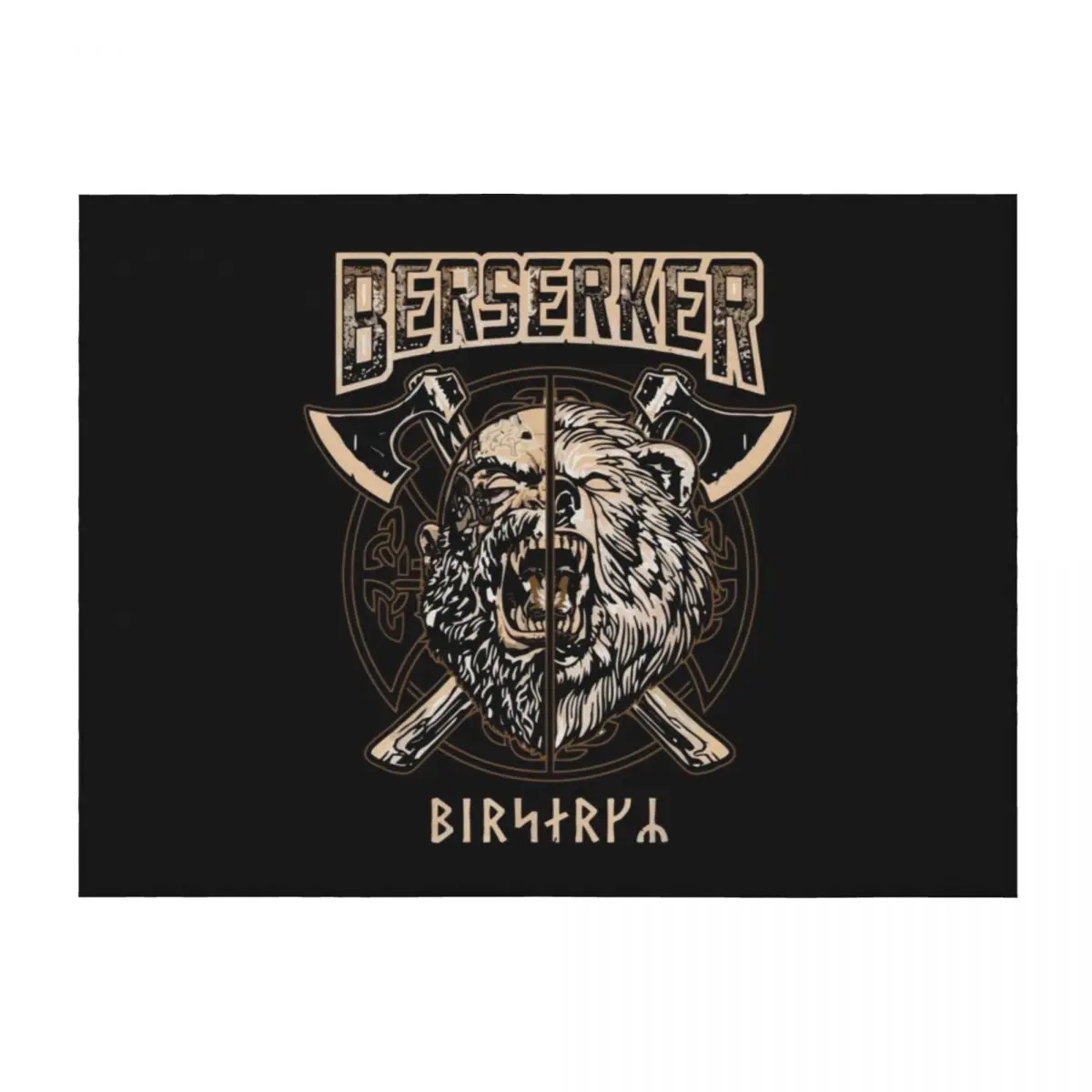 

Viking Berserker Norse Pagan Bear Warrior Throw Blanket Bed manga Furrys Personalized Gift Blankets
