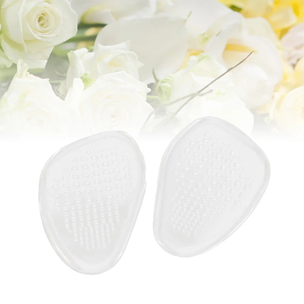 1 Pair GEL Forefoot Ball of Foot Massage Cushions Shoe Insoles Metatarsal Pads Women Shoe Inserts for Foot Pain Relief (Transpar