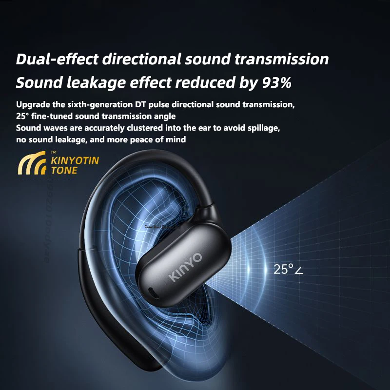 Kinyo i39 Wireless Air-conduction Earphones Bluetooth 5.3 Open Earbuds DT8.0 ENC Headphones for Outdoor Sports Running Headset