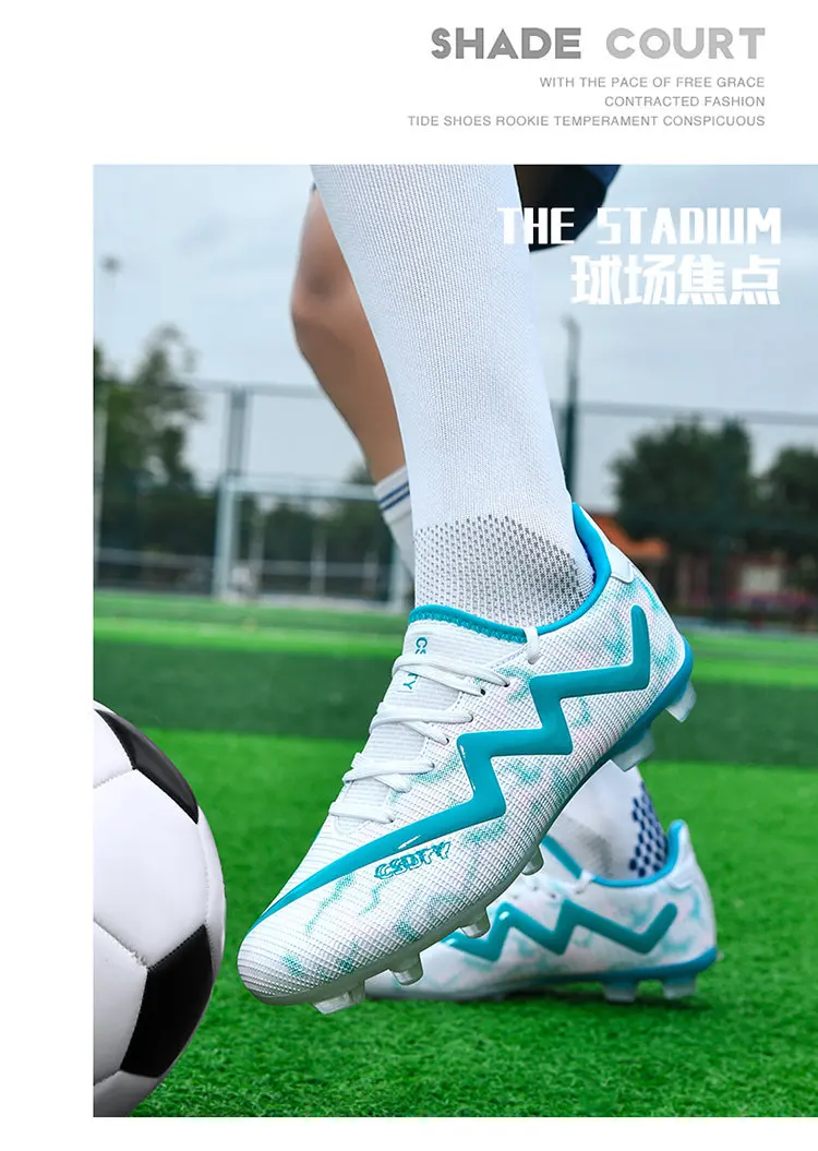 Original Marke blau Herren profession elle Fußballs chuhe Rasen rutsch feste Fußballs chuhe für Männer Schnürung Low Cut Fußball Turnschuhe männlich – Detail 12
