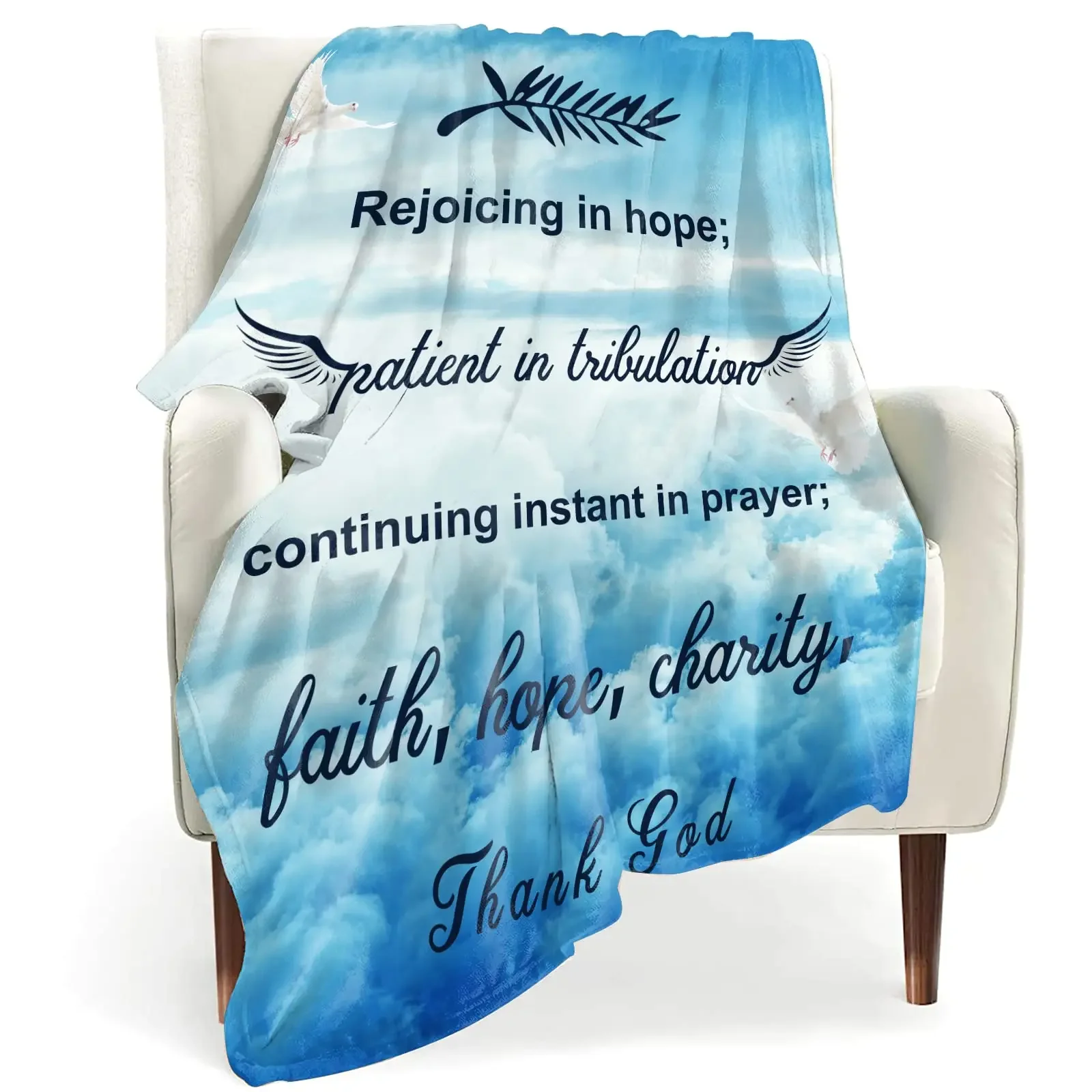 Healing Throw Blanket with Inspirational Thoughts and Prayers- Religious Soft Throw Blanket Inspirational Blankets Caring Gift