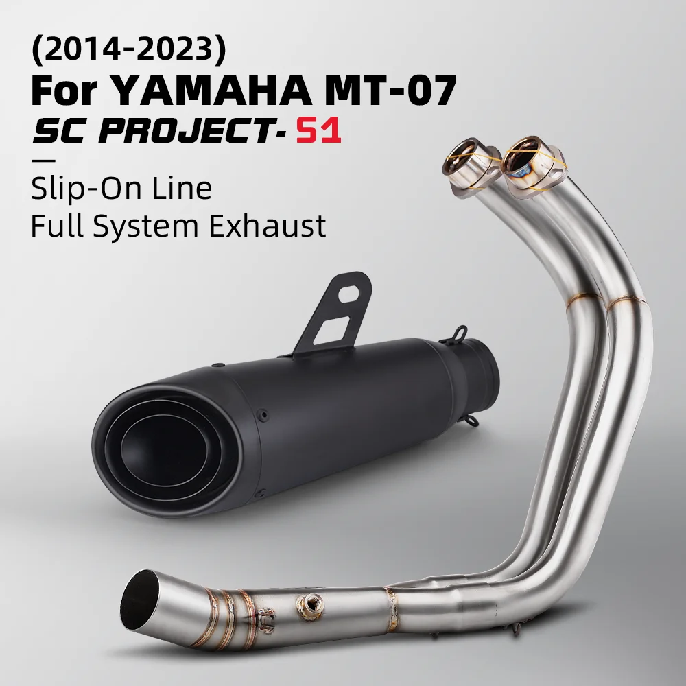 

Suitable for 2014-2023 Motorcycle Exhaust System Upgrade Kit MT-07 FZ-07 Non destructive Installation of Vehicle Link Pipe Silen