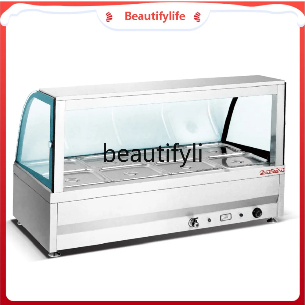 

Multi-Specification Hotel Buffet Stainless Steel Food Warmer Four-Compartment Tray with Glass Cover and Soup Warmer