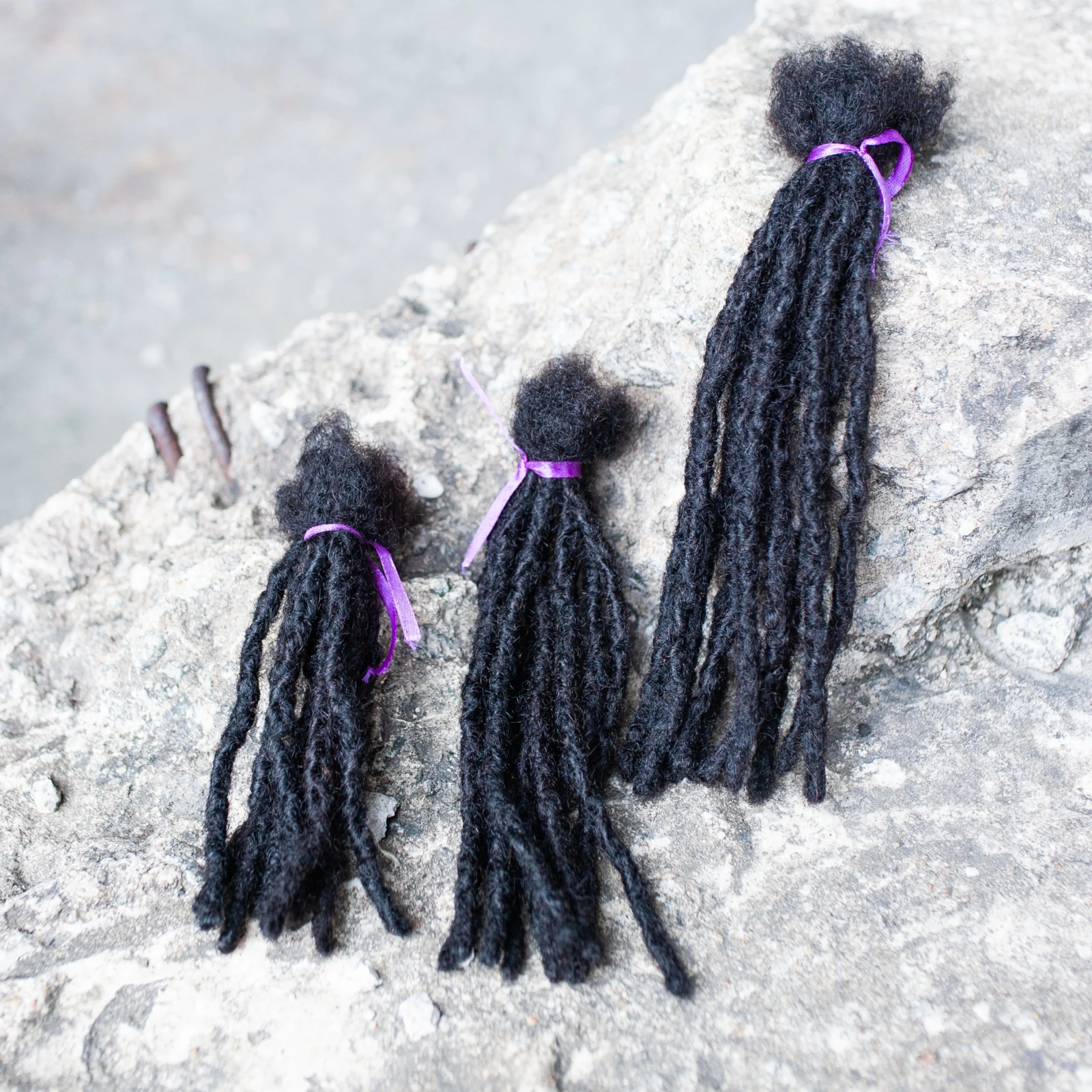 1B# Inter Locs 100% Boho Braids Human Hair Dreadlock Extensions Raw Brazilian Hair Full Handmade Real Loc Extensions 6-20 Inches