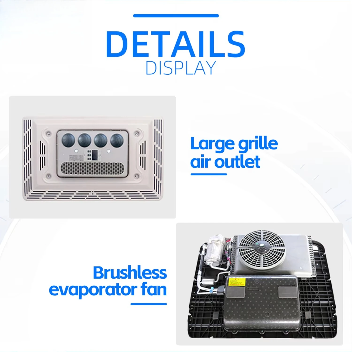 سعر المصنع 12 فولت 24 فولت أفضل مكيف هواء كهربائي جديد على السطح يعمل بالبطارية لجرار تخييم RV #5