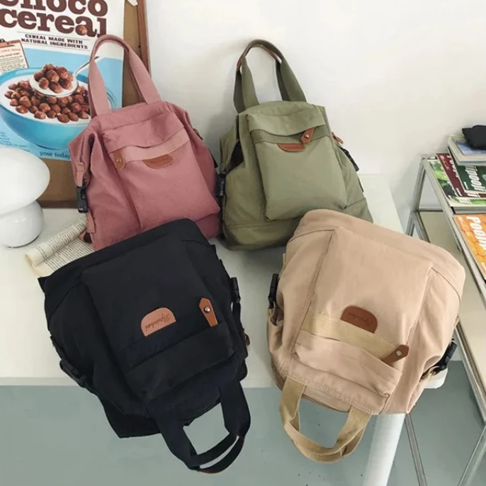 

Japanese Vintage Canvas Backpack for Women Retro Buckle Daypack, Lightweight Casual School Bookbag Simple Oxford Unisex Rucksack