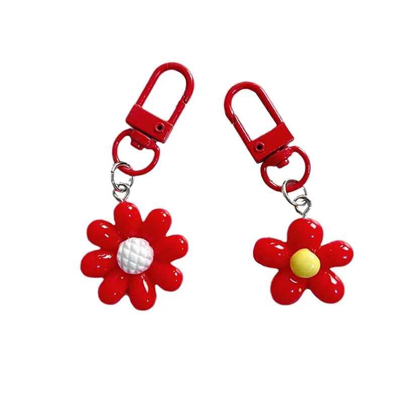 الكورية لون الحلوى زهرة المفاتيح الحلو لطيف الأزهار كيرينغ سيارة مفتاح حامل حقيبة قلادة ظهره الديكور أفضل صديق الهدايا