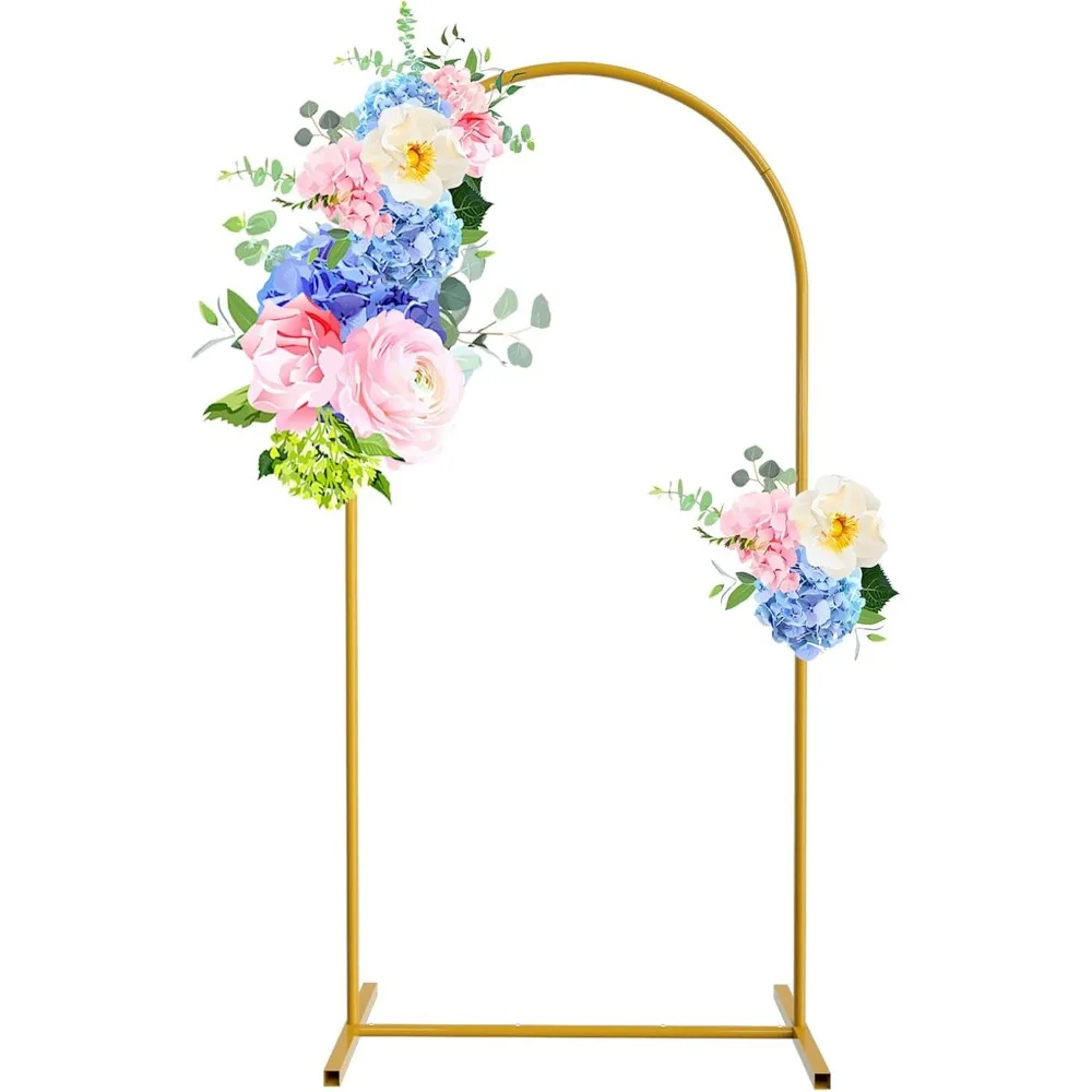

Металлическая подставка для арки 7,2 фута, золотая свадебная арочная рамка, подставка для арки воздушных шаров, открытая рамка для арки с базовой подставкой, фон для Cerem