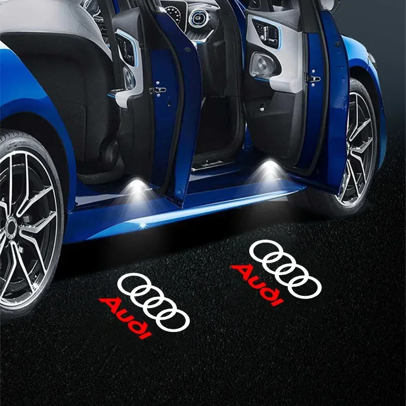 2 Projetores de Luz LED para Porta de Carro com Logotipo a Laser, Luz de Boas-Vindas para Audi sline TT Q2 Q3 Q5 Q7 Q8 A3 A4 A5 A6 A7 R8 B5 B6 B7 B8 C5 C6